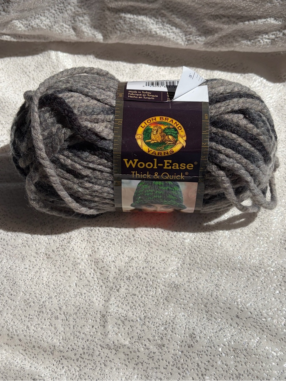 Lion Brand Yarn Wool-Ease Thick & Quick Super Bulky 6 - Raven #519 - 1 Skein NEW
